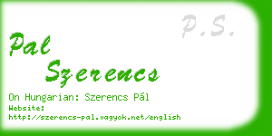 pal szerencs business card