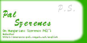 pal szerencs business card